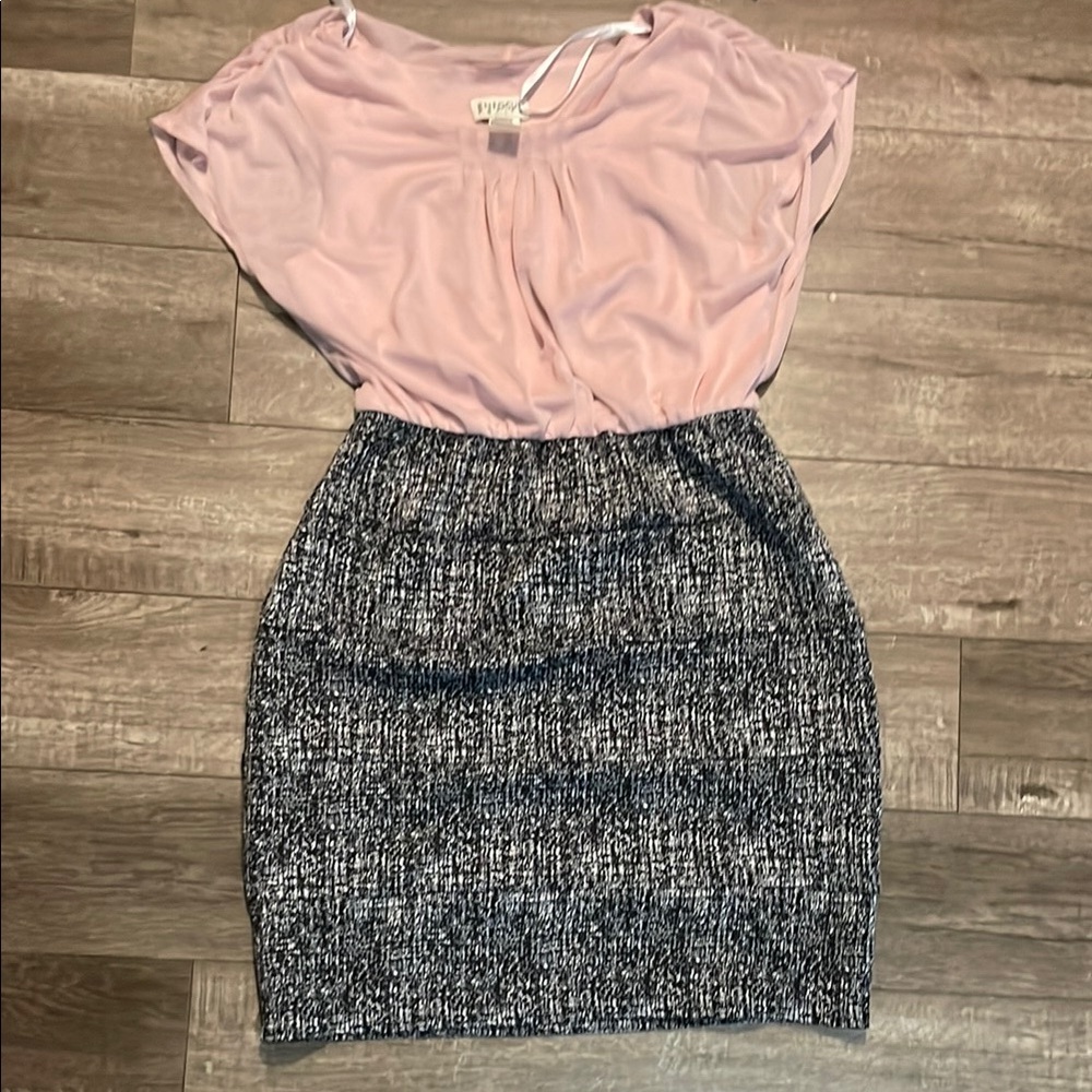 Express Black and White Mini Pencil Skirt Cocktail